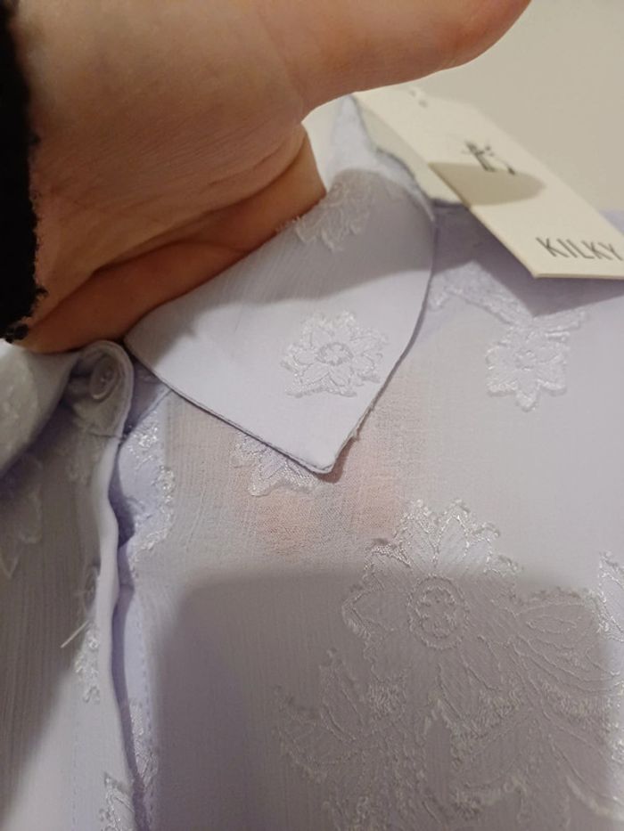 Chemise transparente couleur Lilas neuve Kilky taille S 36 - photo numéro 5