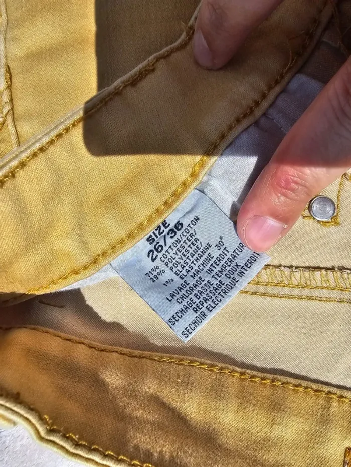 Short en jean jaune moutarde t36 - photo numéro 6