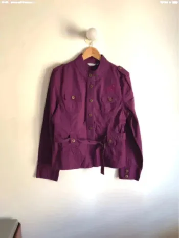Veste violette légère à broderies fleuries taille 40/42 neuve avec étiquettes