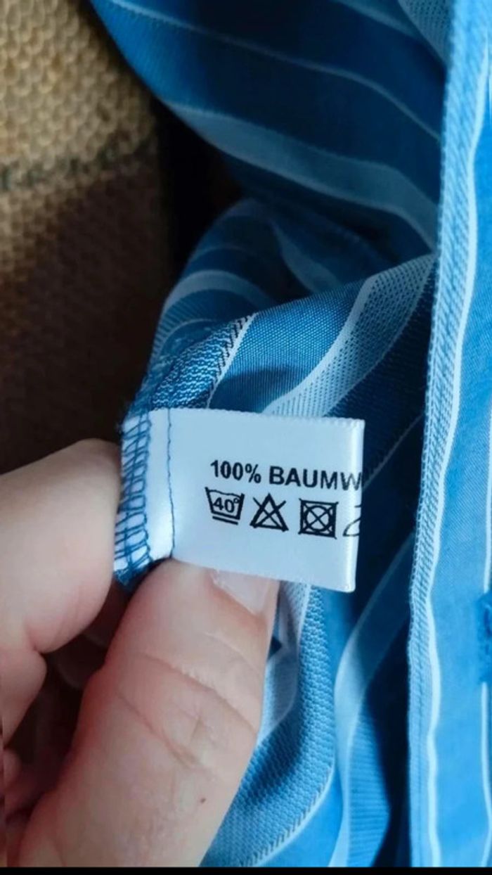 Chemise  bleu rayé  taille  39/40  regular  fit - photo numéro 8