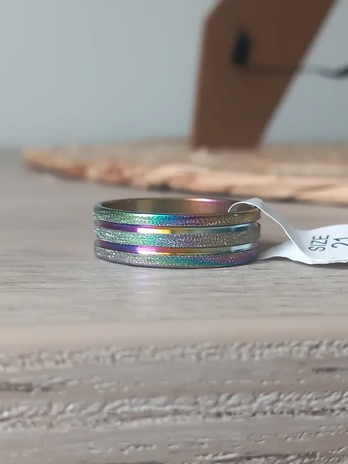 Bague en acier inoxydable taille 21 (66) - photo numéro 5