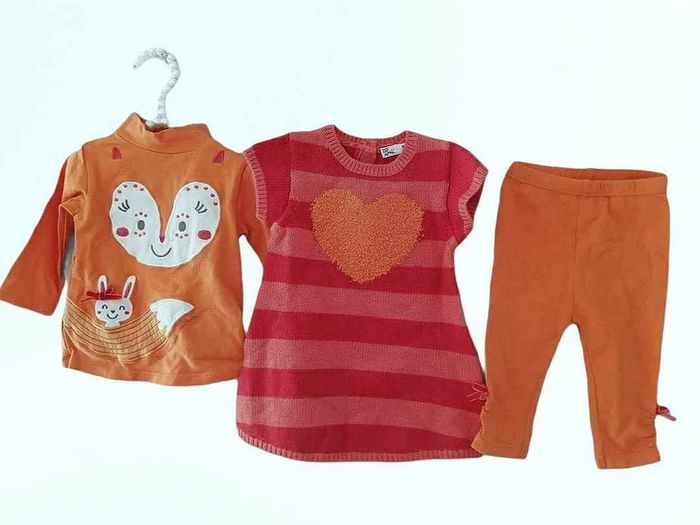 3 mois bébé fille ensemble dpam du pareil au même robe hivers Teeshirt et legging