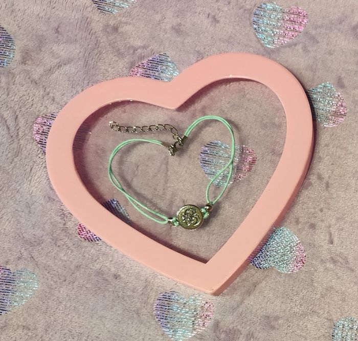 Bracelet ajustable turquoise avec breloque argentée - photo numéro 2