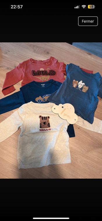 Lot 4 t-shirt manches longues