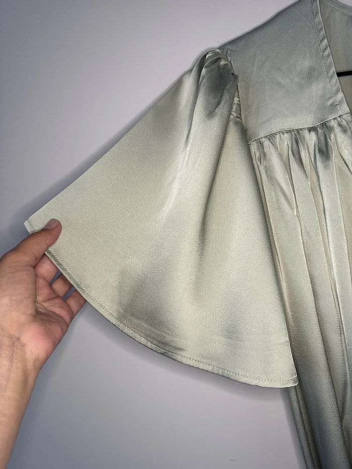 👗 Robe portefeuille d'été effet satin- Shein-neuf sans etiquette- taille L _ couleure verte - photo numéro 4
