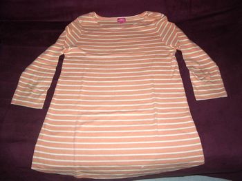 Maillot de grossesse, rayé orange/blanc