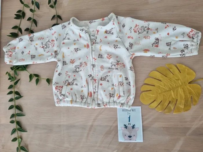 Gilet zippé renard 🦊 12M TAO - photo numéro 2