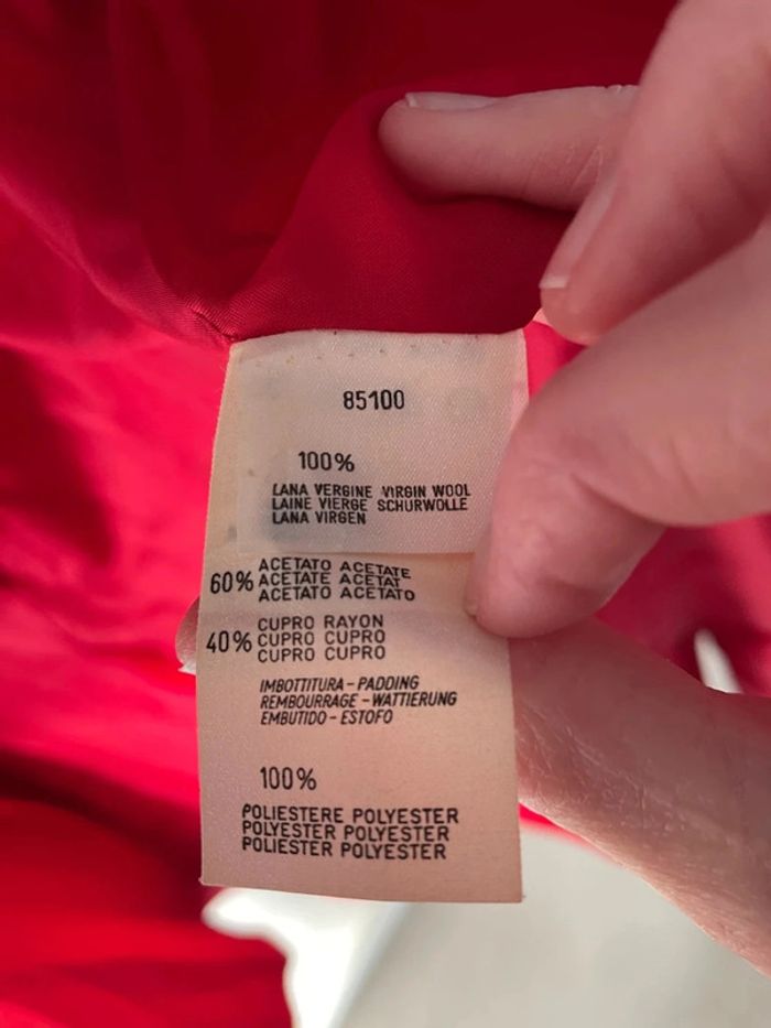 Veste rouge droite Marina Rinaldi en laine - photo numéro 3