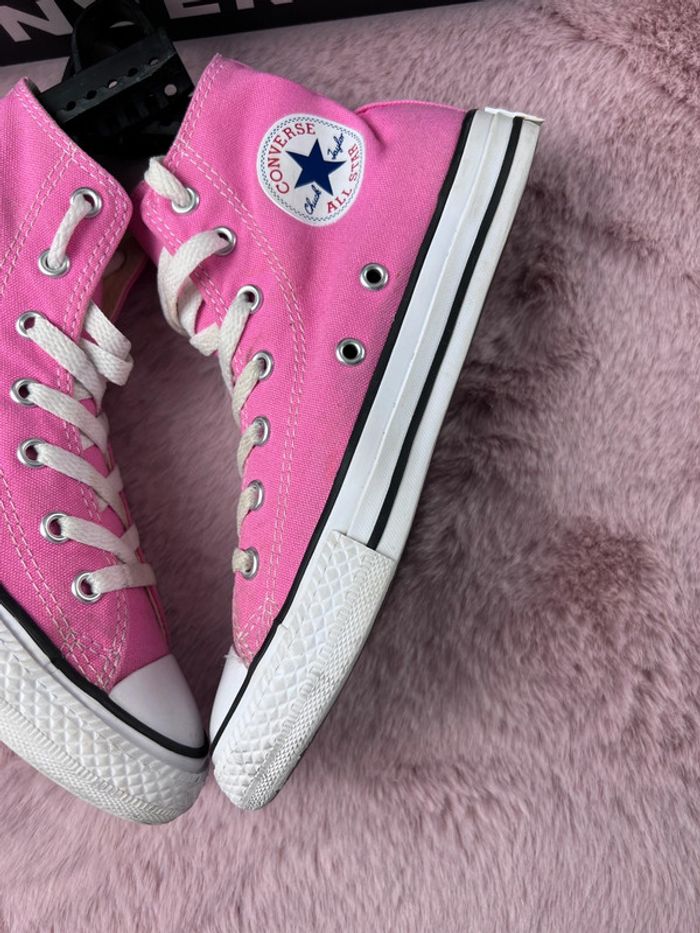 Converse Montantes Roses Toile – Pointure 33,5 avec boîte - photo numéro 8