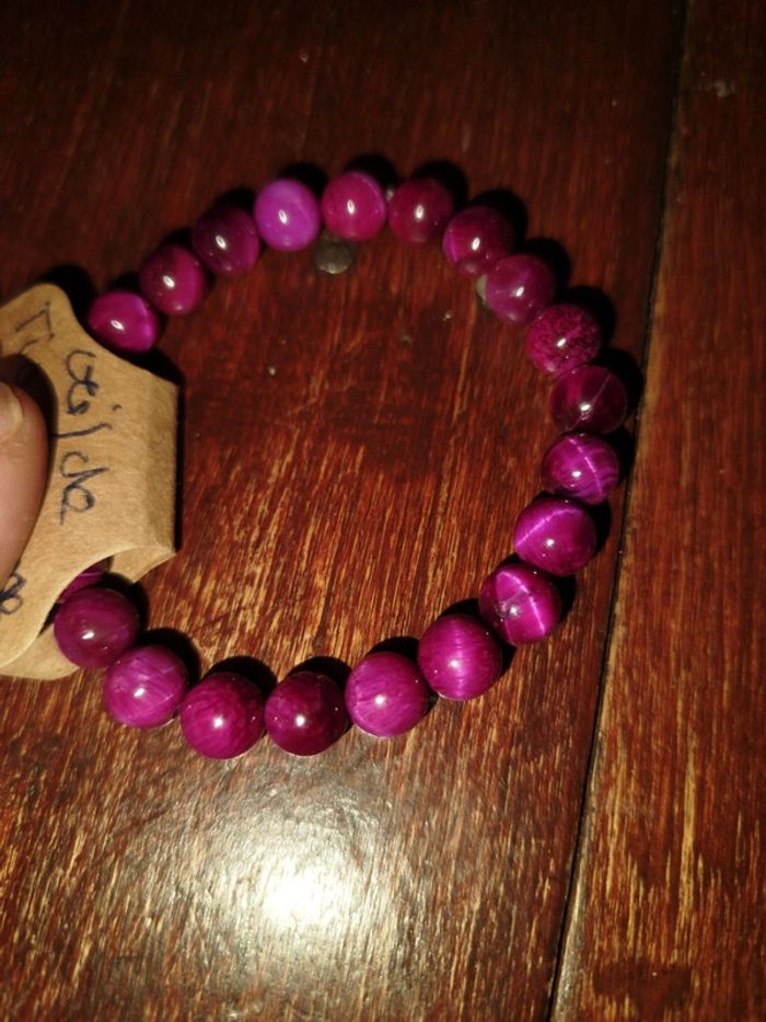 Bracelet œil de tigre rouge 8 mm - photo numéro 3