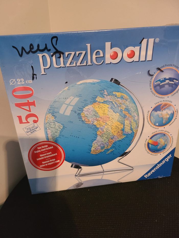 Puzzleball métallique Globe Ravensburger Puzzle Ball 540 pièces Ø 22cm 3D Terre