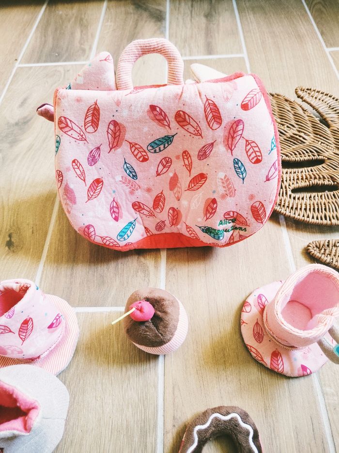 🦊Dinette panier sac Alice la renarde et son service à thé en tissu- peluche marque Lilliputiens - photo numéro 4