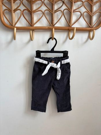 Pantalon velours 6 mois gris/bleu