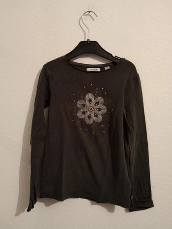 tee shirt okaidi gris fille 8 ans