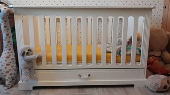 Lit évolutif 70x140 blanc Natalys  + matelas coco latex de Kadolis