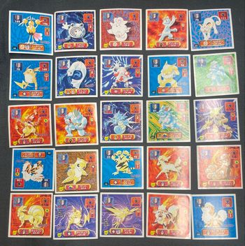 Lot 25 autocollants Pokémon Vintage Japon 1996 – Arcanin Raichu Zapdos Rare