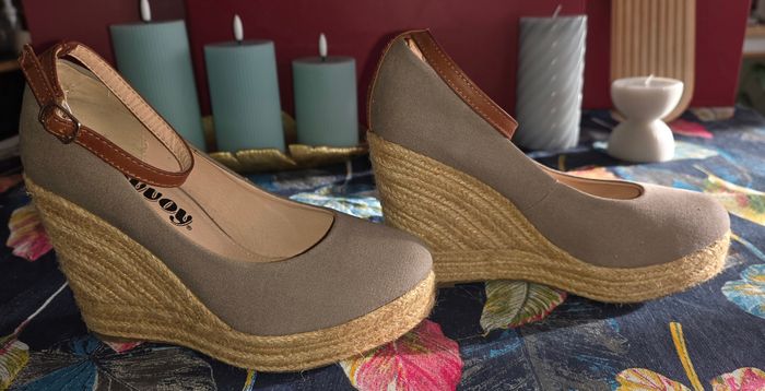 Talons compensés taupe 37 - photo numéro 5