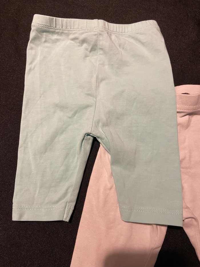 Lot de 2 Pantalons bleu clair turquoise et blanc - photo numéro 2