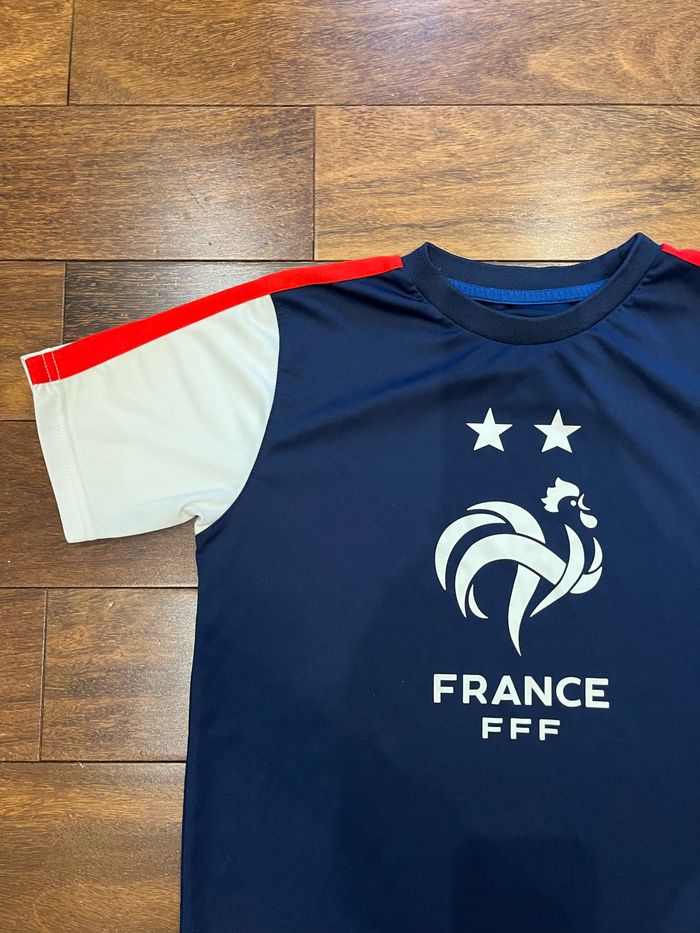 Maillot de foot 2 étoiles de l’équipe de france fff bleu taille 14 ans - photo numéro 4