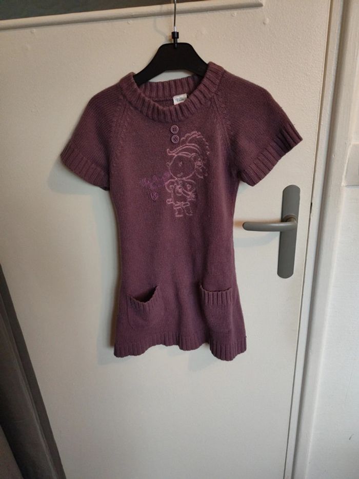 Robe en laine manche courte