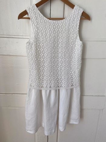 Robe en lin et dentelle blanc cassé Cyrillus 14 ans