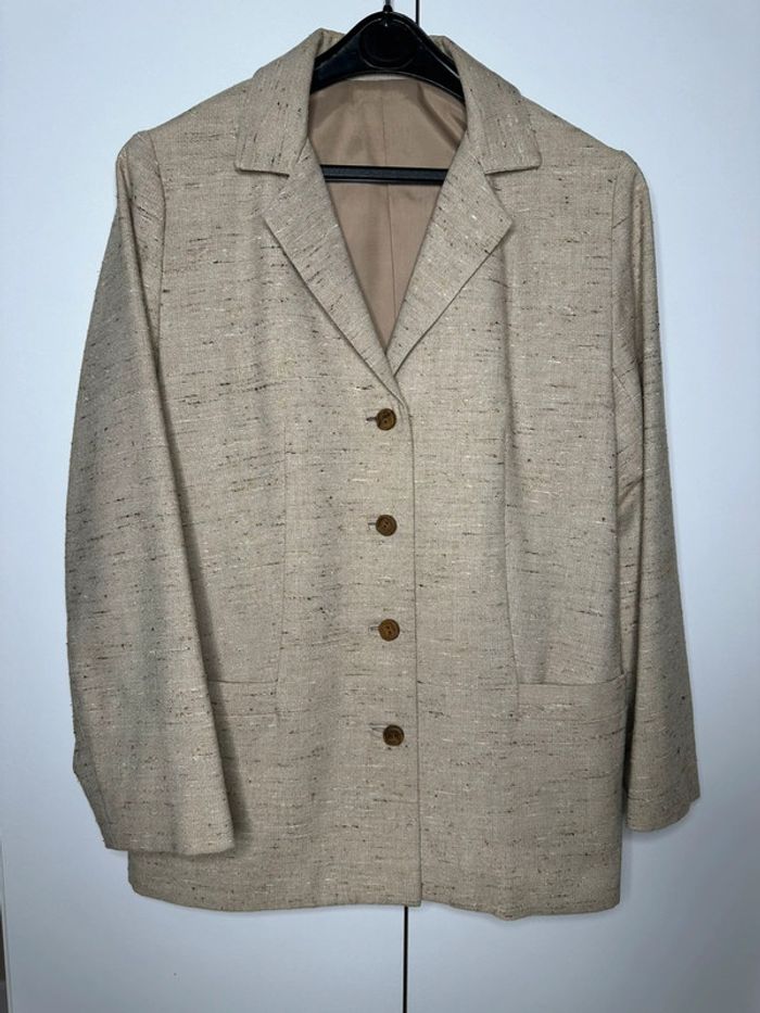 Veste en lin beige – Façon tailleur – Taille 40/42