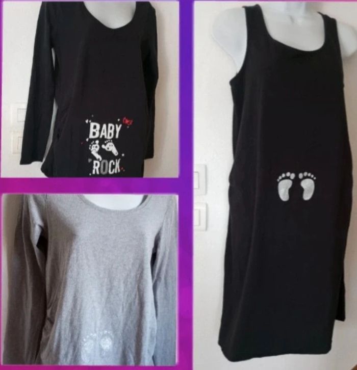 Lot maternité robe/tee shirts femme.38..