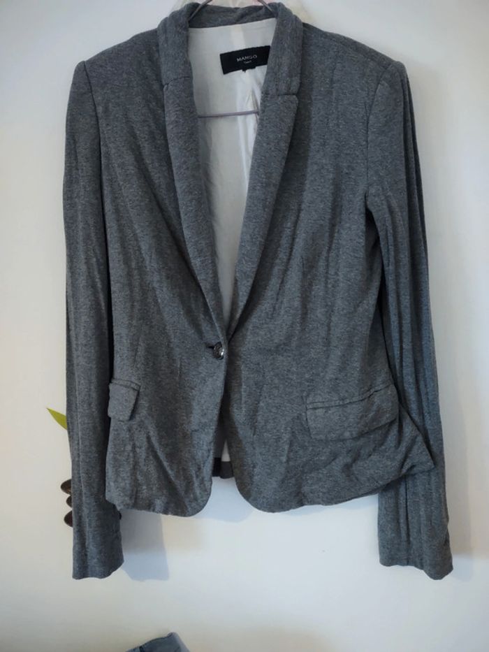 Veste gilet gris chiné Mango