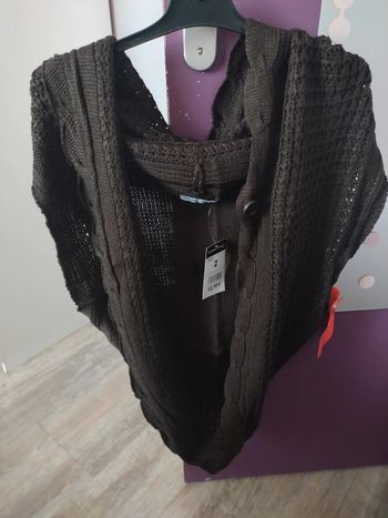 Gilet marron neuf avec capuche et sans manches