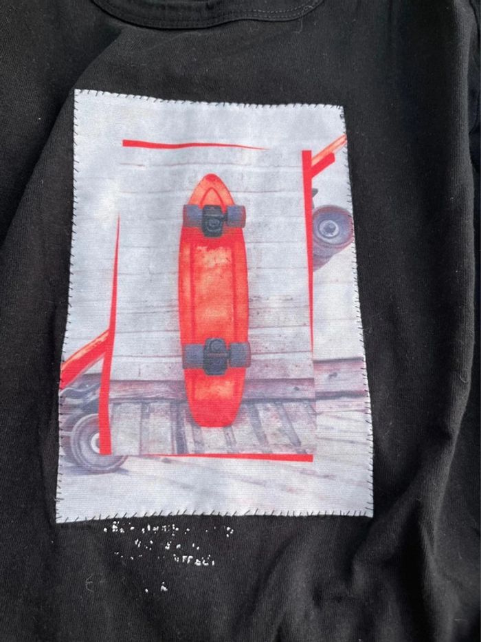 T shirt manche longue noir taille 7/8 ans - photo numéro 4