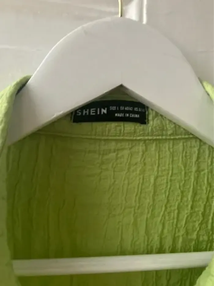Robe chemise verte avec ceinture - photo numéro 2