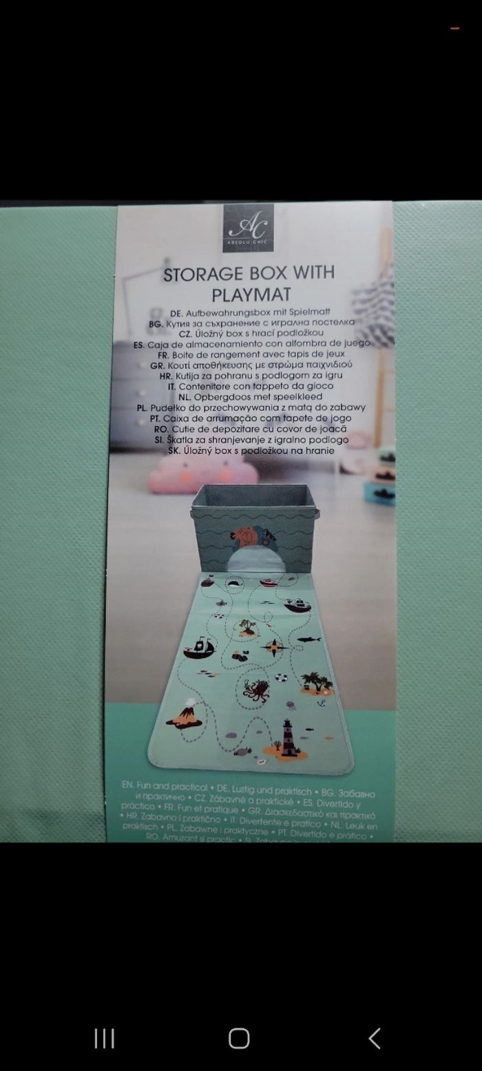 Boîte de rangement avec tapis de jeu – thème pirates / mer