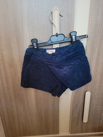 Short velours bleu 3 ans