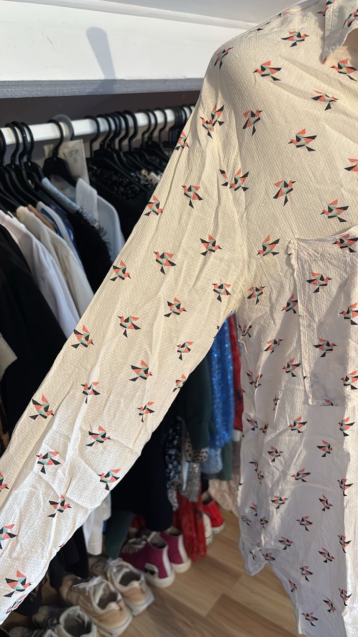 Chemise longue motifs oiseaux Promod T40 - photo numéro 2