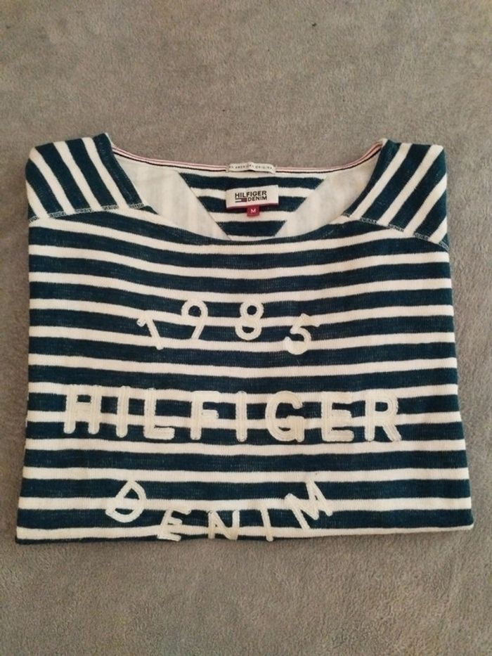 Tee shirt femme manches longues marinière tommy Hilfiger taille M