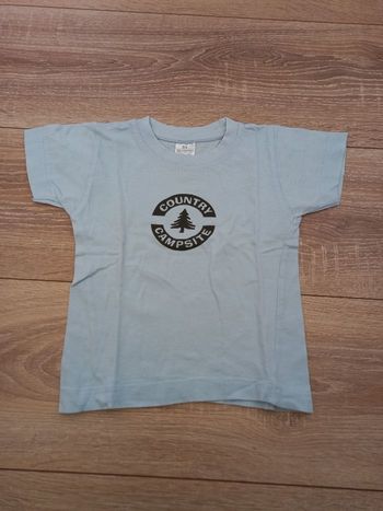 T-shirt bleu ciel manche courte 2 ans