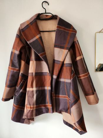 Veste longue carreaux