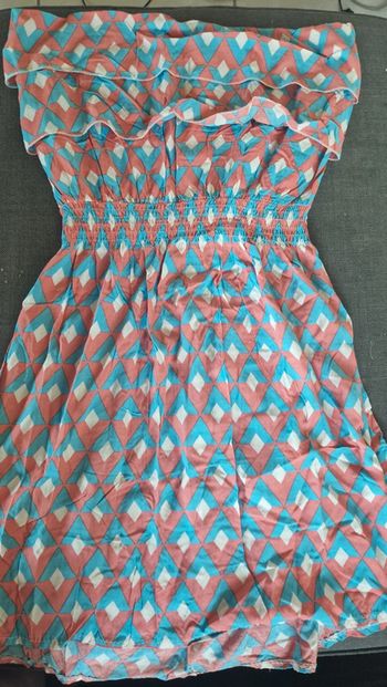 Robe bustier en coton motif ethnique casual