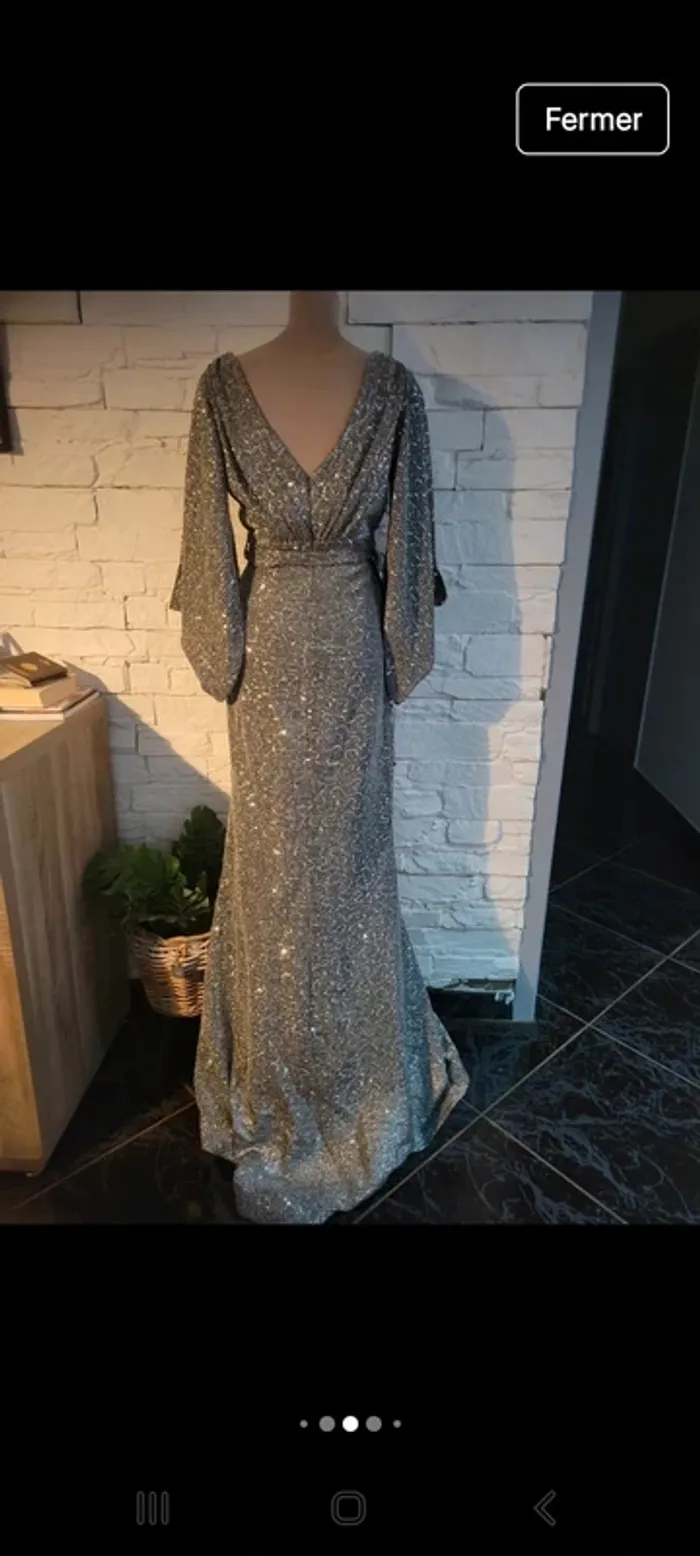 Robe de soirée argentée 38 - photo numéro 8