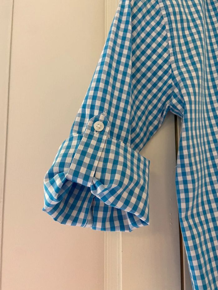 Chemise en coton vichy blanc et bleu Monoprix taille 10 ans - photo numéro 12