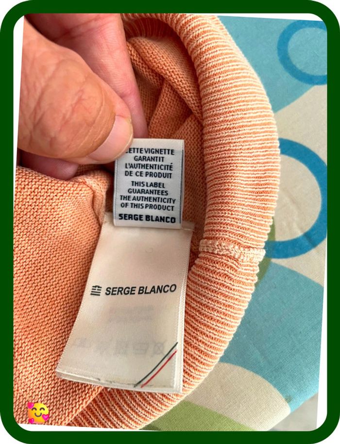 Pull coton zippé Serge Blanco – Homme – Taille XXXL – Orange effet délavé - photo numéro 7