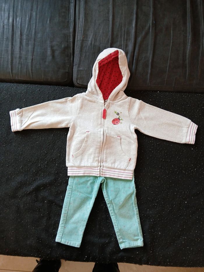 Ensemble pantalon/gilet 18 mois fille