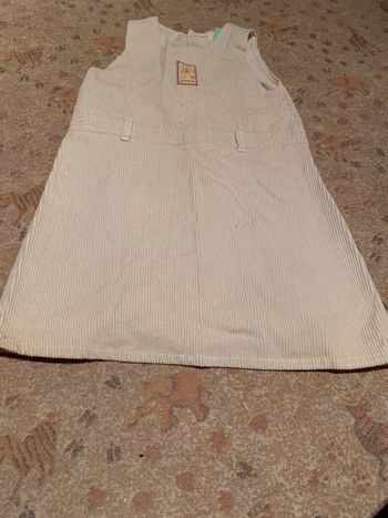 Robe velours chasuble beige clair 8 ans