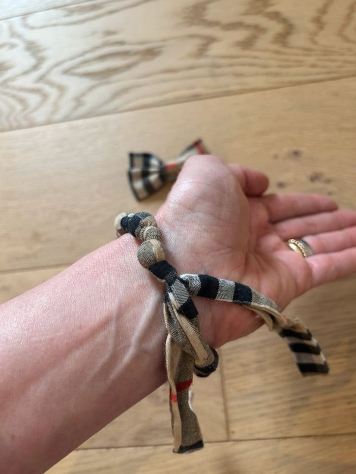 Bracelet et barette tissu Burberry fabrication artisanale - photo numéro 3