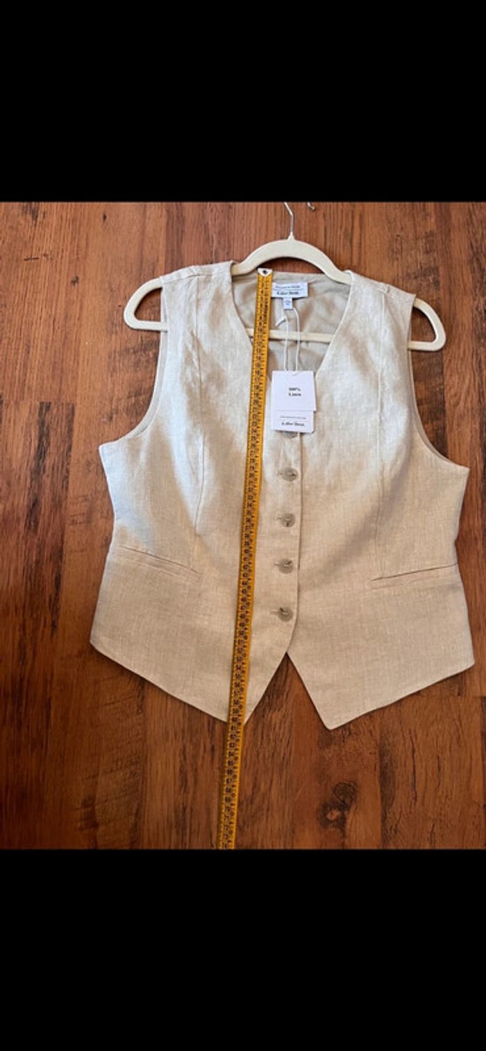 chic 100% linen & Other stories vest top 42 off-white - photo numéro 3
