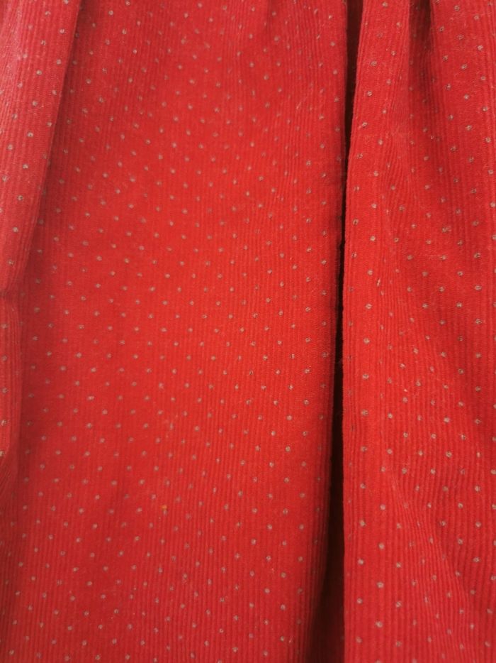 Robe en velour rouge a pois gris 12 mois jacadi - photo numéro 4