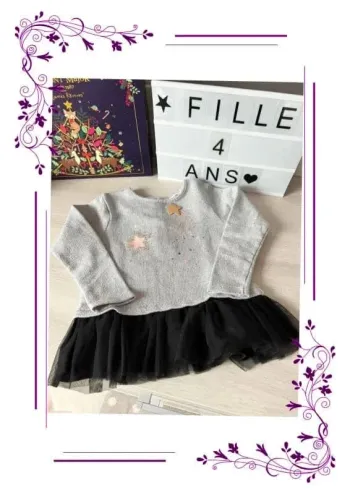 Pull orchestra argenté 4 ans