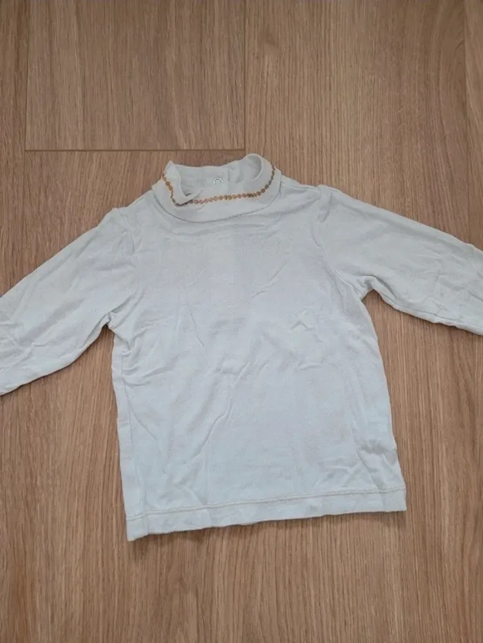 T-shirt blanc détails dorés Orchestra 6 mois