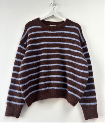 Pull à rayures marron & bleu 