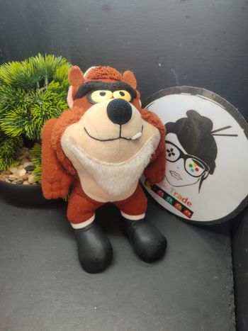 peluche taz Looney Tunes père noël christmas 1993 warner bros marron beige noir rouge ancien 